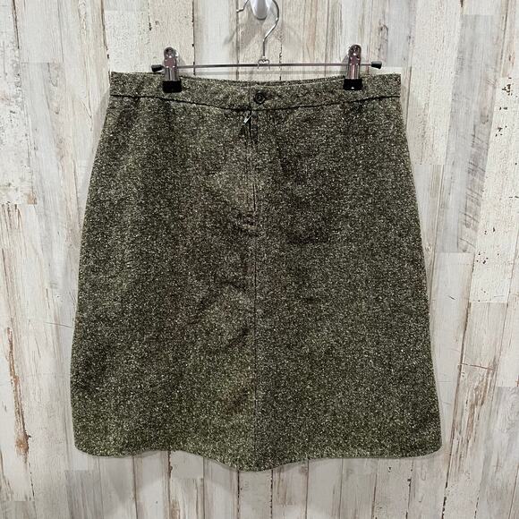 Speechless Green Tweed Beaded Split Aline Skirt Y2K Juniors Size 5 Wool - Picture 3 of 7